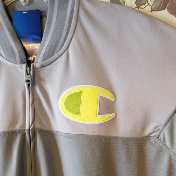 Champion Men's Big Logo Track Jacket Grey US XL - Picture 4 of 6